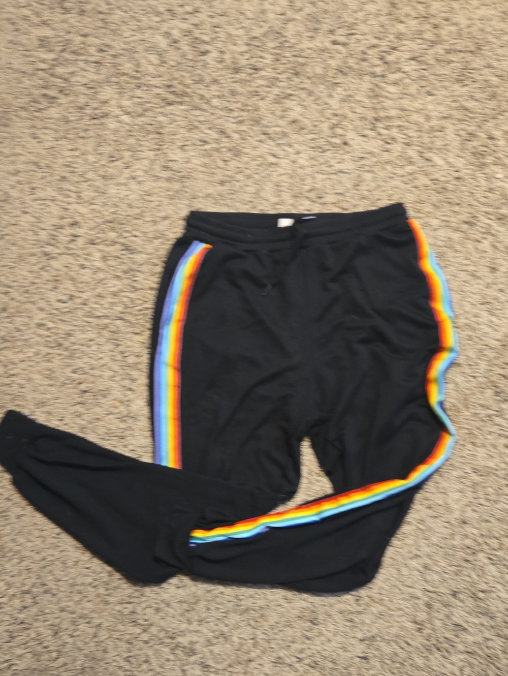 Amazon Jogger, Black With Raindow Detail On Sides